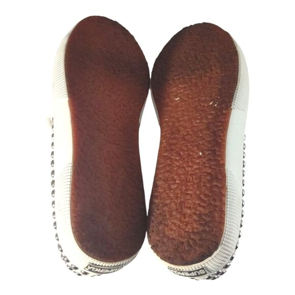Superga Women's White Canvas Size 8 Studded Sneaker Shoes - Picture 7 of 10